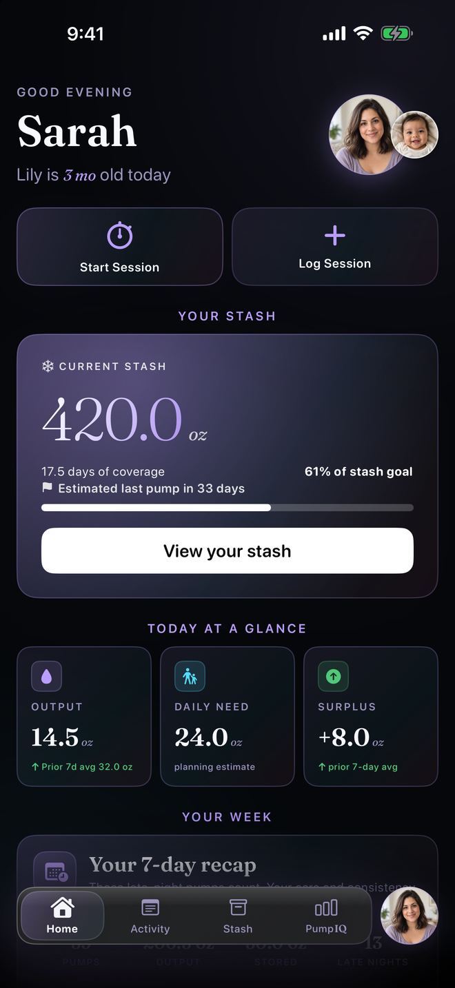 Home with stash and PumpIQ